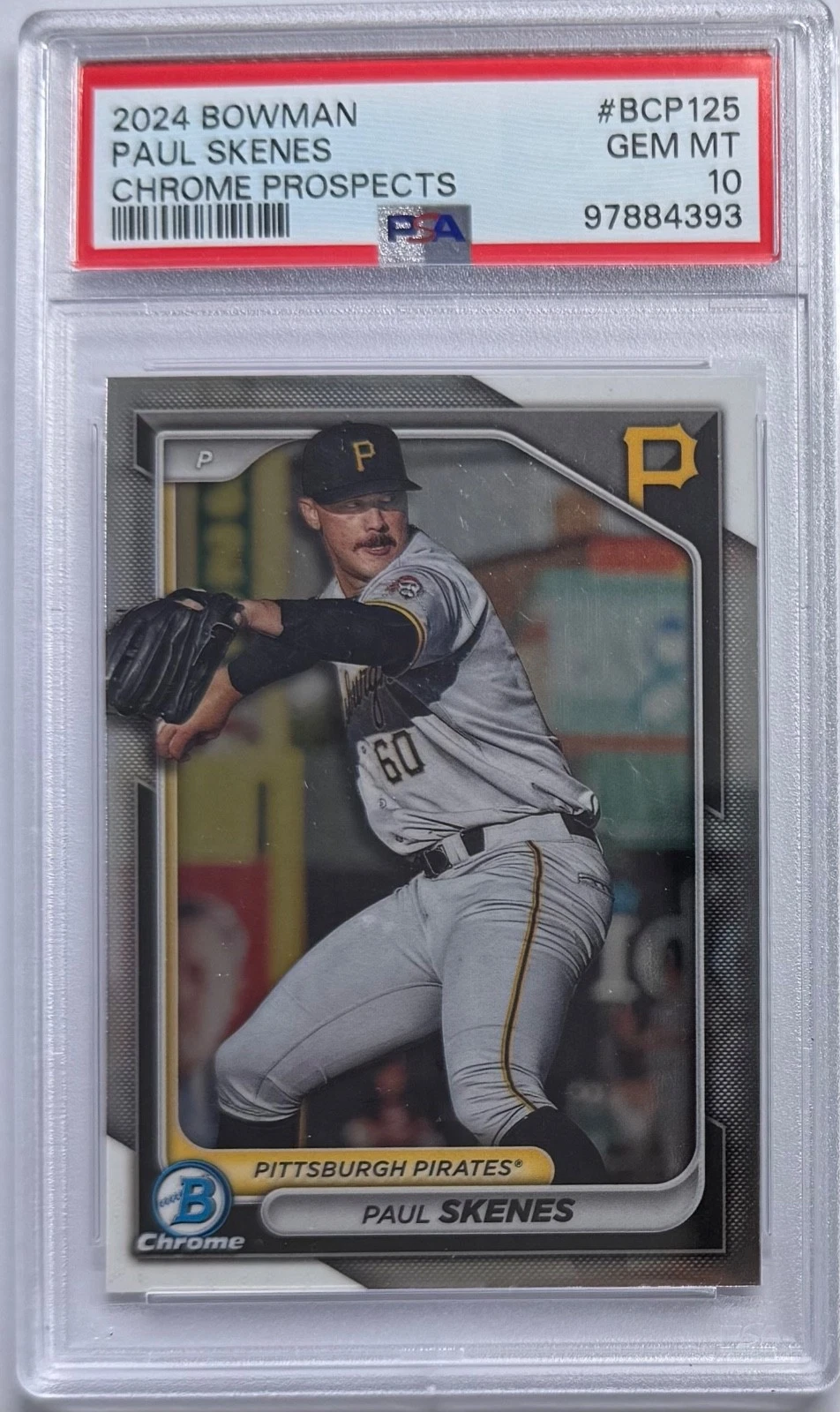 Deal for 2024 BOWMAN CHROME PROSPECTS PAUL SKENES #BCP125 PSA 10
