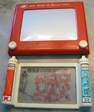 Etch A Sketch Screen AND Activity Game Center Toy : 10 games puzzles Vintage