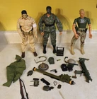 Lot of 3 Vintage GI Joe Action Figures 12" soldiers with equipment