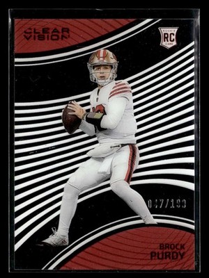 2022 Panini Chronicles Brock Purdy Clear Vision Rookie Red /199 49ers TV132