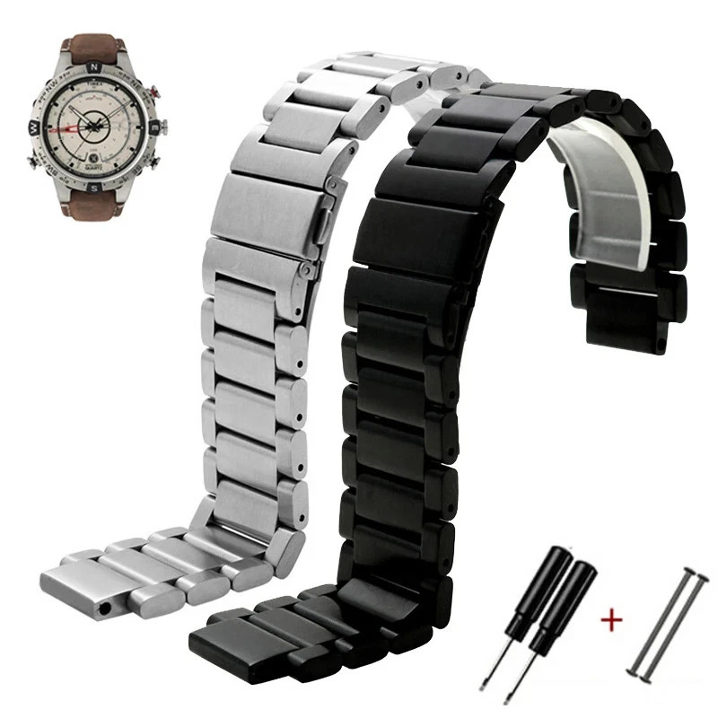 Stainless Steel Watchband for Timex T2N739 T2N720 24x16mm Lug End Wrist Strap image 6