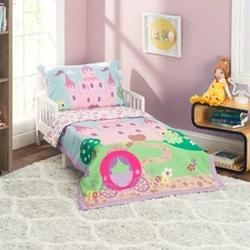 Everyday Kids Toddler Princess Bedding Set Soft Colorful 4 Piece Microfiber