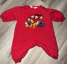 Vintage Mickey and Friends Red Romper Disney Store 3m