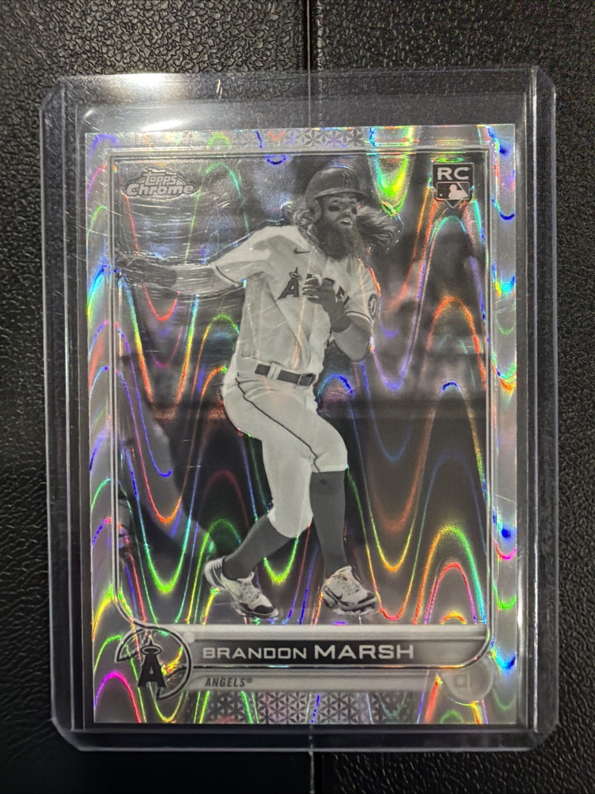 2022 Topps Chrome Sonic  BRANDON MARSH  RC  #133  Black & White RayWave