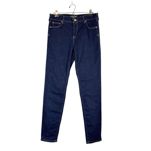 Ariat Jeans Women's 30R Skinny Perfect Rise Dark Wash Stretch Denim Blue - Picture 3 of 13