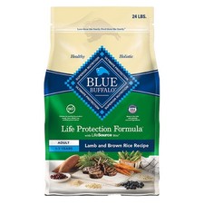 24Lbs Blue Buffalo Life Protection Formula Adult Dry Dog Food,Lamb & Brown Rice 2.12 per pound