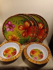 Summer Melamine 10 Pc Dish Set, 5 Plates, 5 B...