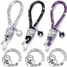 Crystal Car Keychain for Women Keychain Accessories Bling Rhinestones Keyring