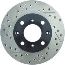 Stoptech 127.40023r Front Right Drilled Disc Brake Rotor For 1990-00 Honda Civic