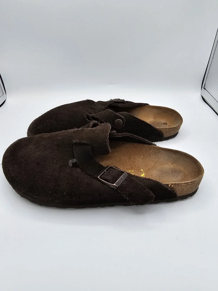 Chinelo Feminino Birkenstocks Camurça Marrom Tamanho 8.5 Usado - Imagem 3 de 4
