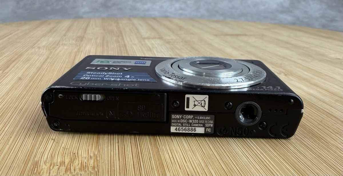 Sony Cyber-Shot DSC-W320 14.1MP Digital Camera - Black LENS ERROR