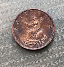 1799 Half Penny George III Britannia Reverse Early Milled (1662-1816)