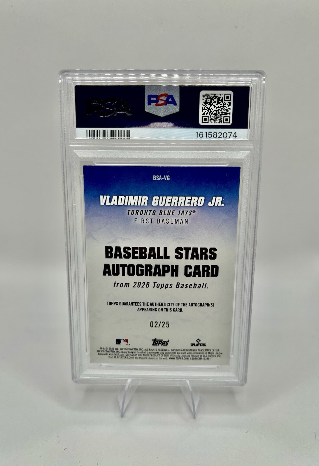 2026 Topps Baseball Stars Autograph Vladimir Guerrero Jr. 2/25 - PSA 7 / Auto 10 view 4