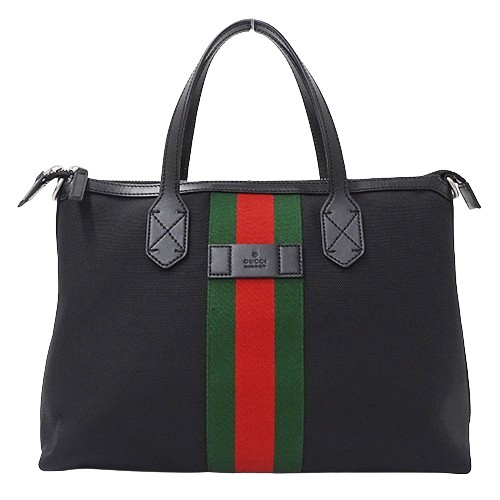 GUCCI Sherry Nylon Tote Bag in Black 630923 229824