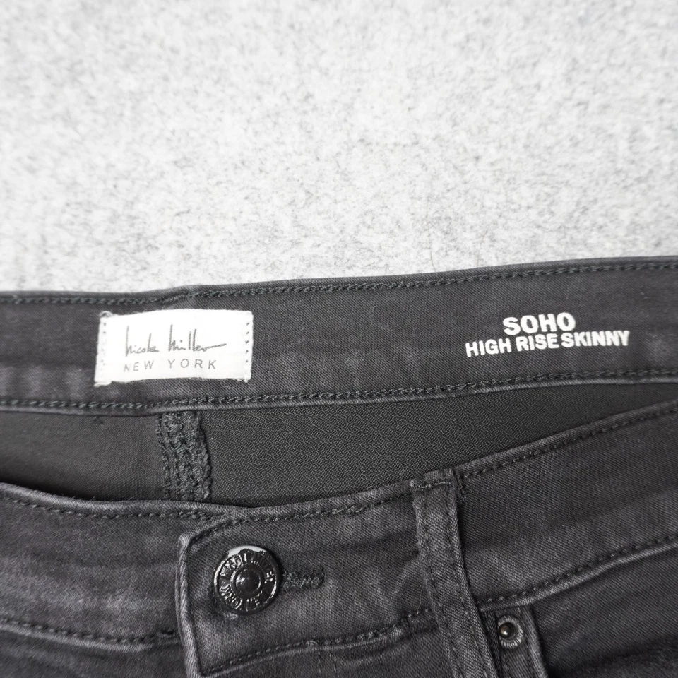 Nicole Miller Women's Soho High Rise Skinny Black Jeans Size 14 Stretch - Image 3 of 4