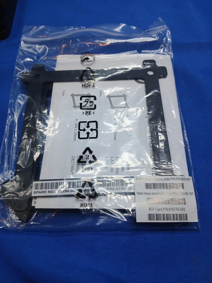 HP 100mm X 100mm VESA Monitor Mount  Plastic Adapter W Quick Release Mount... - Image 3 of 4