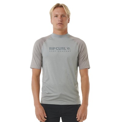 Rip Curl Herren Shock UPF 50 Kurzarm Surf Schwimmen Ausschlag Weste - Hellgrau Meliert
