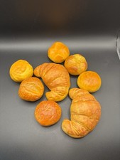 Realistic Fake Bread Display Props Lot of 8 Croissants Rolls Food Decor