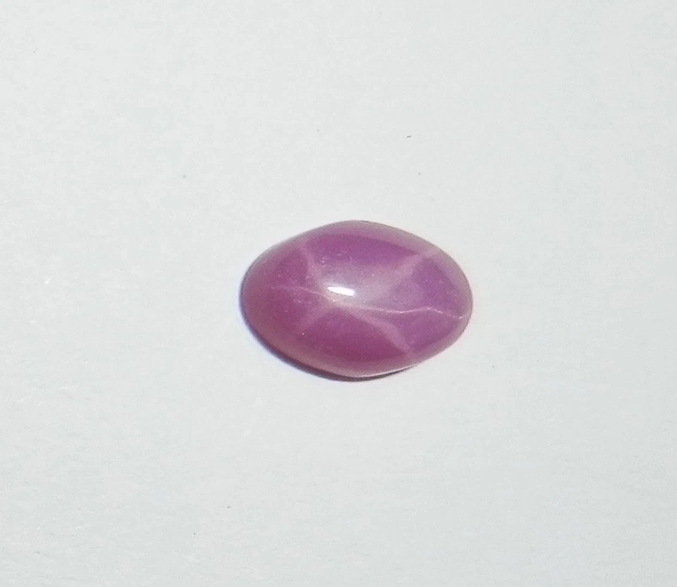 Opaque Star Ruby Oval 6x4 mm Cabochon 6 Rayed Lab-created Stone 3 piece Lot - Image 4 of 4