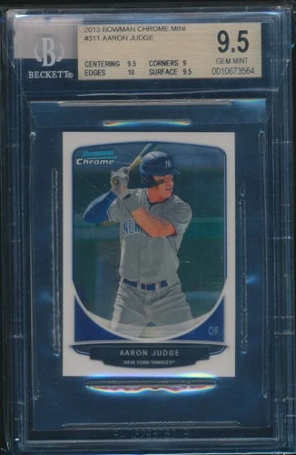 BGS 9.5 w/10 AARON JUDGE 2013 Bowman Chrome Mini Yankees Rookie Card RC GEM MINT