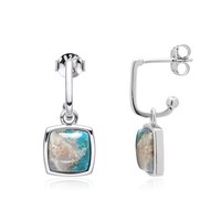 Cavill TüRkis Silberohrringe 925 Sterling Silber Rhodiniert 5,65Ct Damen