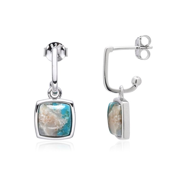 Cavill TüRkis Silberohrringe 925 Sterling Silber Rhodiniert 5,65Ct Damen-image