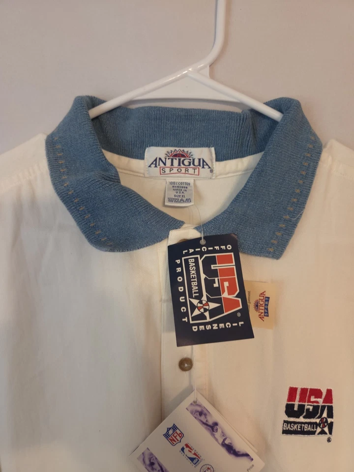 Polo de baloncesto olímpico Antigua 1992 EE. UU. Barcelona 1992 vintage para hombre XL sin existencias Foto 2 de 4