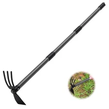Hoe Garden Tool,45 Inch Long Garden Hoe and Cultivator, Garden Hand Tiller wi...