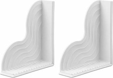 Silicone Bathtub Splash Guard with Suction Cups, White  Wave Design Water Block