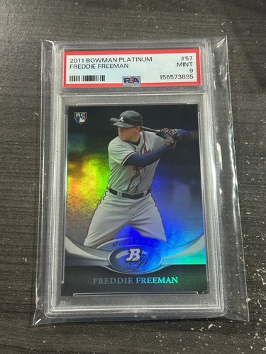 2011 BOWMAN PLATINUM GOLD #57 FREDDIE FREEMAN ROOKIE RC PSA 9 Sh