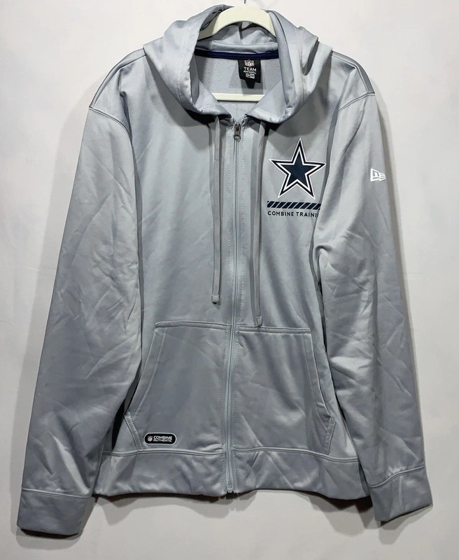 New Era NFL Dallas Cowboys Mens Combine Training Full Zip Jacket Hoodie SZ XXL