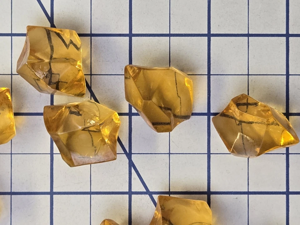 29 cuentas asimétricas vintage de guijarros facetados ámbar acrílico - cada una de aproximadamente una pulgada Foto 3 de 3