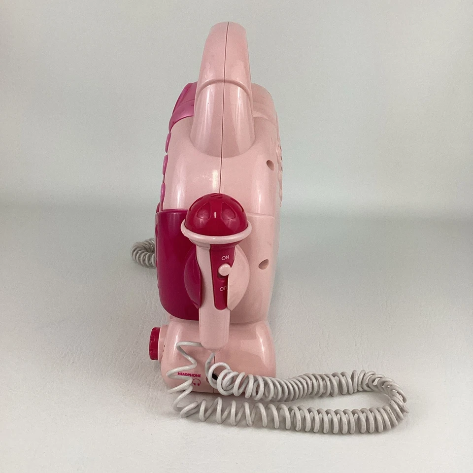 Barbie Sing With Me CD Player Boombox Karaoke Dual Microphone Mattel 2008 Pink - Image 2 of 4