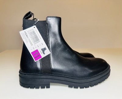 Steve Madden Womens Handout Black Chelsea Ladies Ankle Boot Leather US Size 11