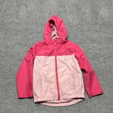 Eddie Bauer Jacket Kids Small 7/8 Pink Colorblock Hooded Lightweight Windbreaker