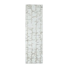 2'6"x8' Ivory Minimalist Swedish Design Hand Knotted Pure Wool Runner Rug R10357