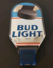 Bud Light Beer Hockey Puck Acrylic Tap Top Bar Man Cave Collectable Decor 6.5" 