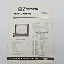 Emerson MTR1910 Service Repair Manual Technical Diagrams For Television TV OEM