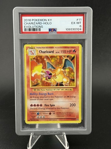 2016 POKEMON XY EVOLUTIONS #11 CHARIZARD-HOLO EVOLUTIONS PSA 6 W/ BUMPER