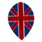 Union Jack Pear Poly Royal Hard Dart Flight - Picture 1 of 1