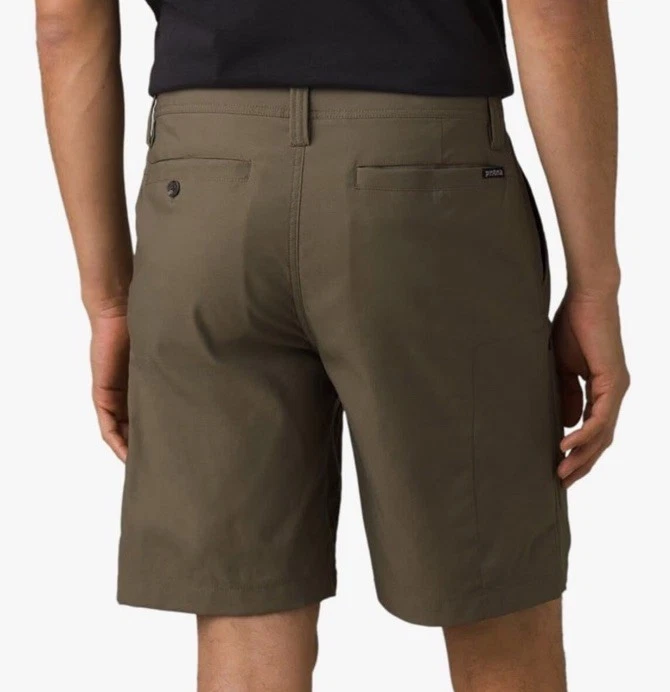 Prana Mens Alameda Outdoor Hiking Slate Green Shorts 34