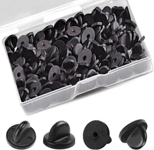100 Pcs PVC Rubber Pin Backs Butterfly Clutch Backings Holder Tie Tacks Keepers