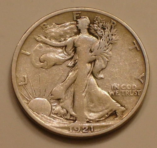 KEY, VF 1921-P Walking Liberty Half Dollar