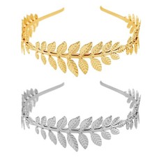 Women Girl Bride Alloy Gold Or Silver Leaf Party Hair Head Band Hoop Crown