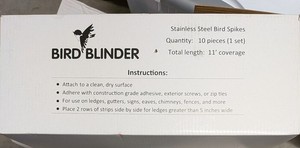 Bird Blinders 13"x4" Spikes Stainless Steel Deters Squirrels 3 Sets of 10 (30)