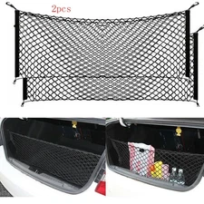 2x Trunk Cargo Net Car Nylon Elastic Mesh Organizer Truck Universal 4 Hook Rear