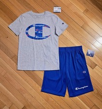 NEW Champion Youth Big Boy T-shirt Short Set, Blue YM
