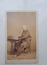 Antique CdV card real photo a man sitting on chair from Dublin 1880 T. Cranfield