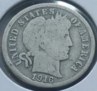 1916-P Barber Dime 90% Silver