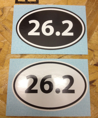 26.2 Full Marathon Run running sticker decal Black & White - 2 for 1  (5'')